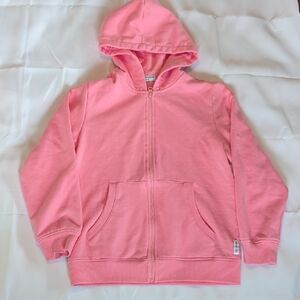 Kids Pink Zip-up Hoodie with Kangaroo Pocket Size XL (10-12)